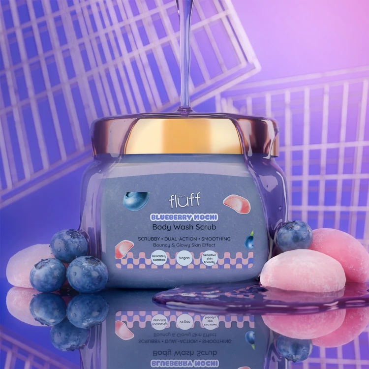 Fluff Peeling do mycia ciała Bluberry Mochi 350ml
